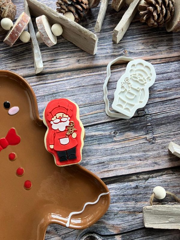Baker Santa Baking Santa Cookie Cutter and Fondant Stamp Embosser, Baking, Christmas, Baker