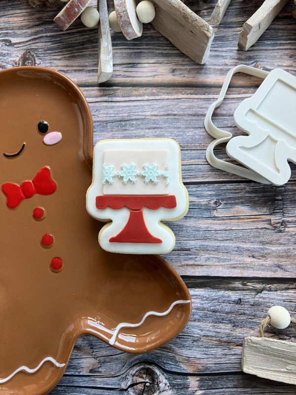 Cake 3 Cake Cookie Cutter and Fondant Stamp Embosser, Christmas, Cake Stand, Birthday Cake