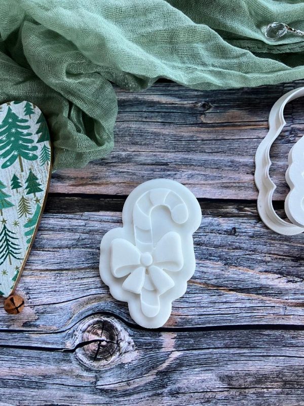 Bow Candy Cane Cookie Cookie Cutter and Multi Pop Embosser