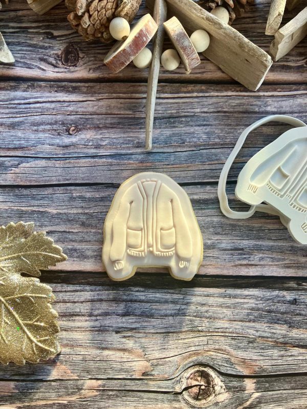 Cardigan Cookie Cutter and Fondant Stamp Embosser