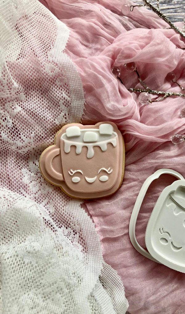 Hot Chocolate Cookie Cutter and Fondant Embosser Coco Hot Chocolate Cookie Cutter and Fondant Embosser Coco