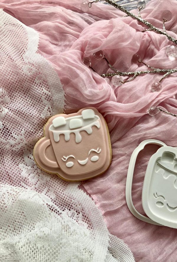 Coco 2 Hot Chocolate Cookie Cutter and Multi Pop Embosser, Christmas, Holidays, Bonfire Night, Cosy