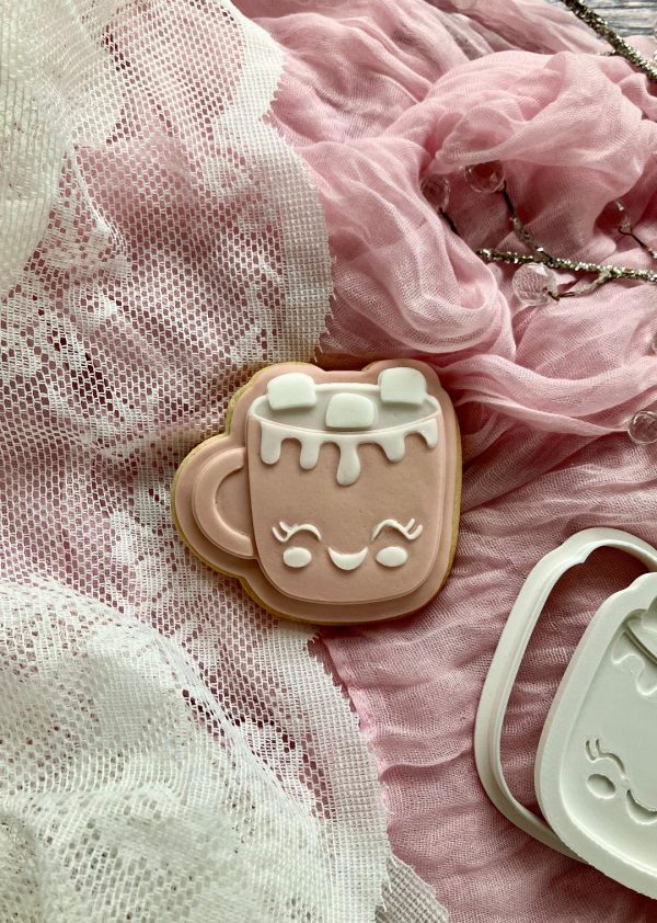 Hot Chocolate Cookie Cutter and Fondant Embosser Coco Hot Chocolate Cookie Cutter and Fondant Embosser Coco