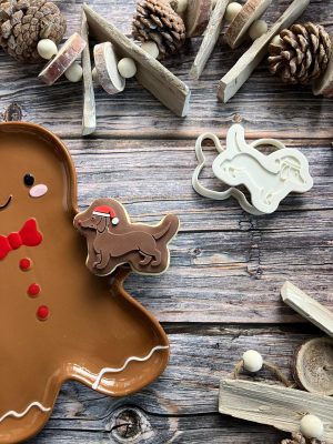 Christmas Dog Cookie Cutter and Fondant Stamp Embosser