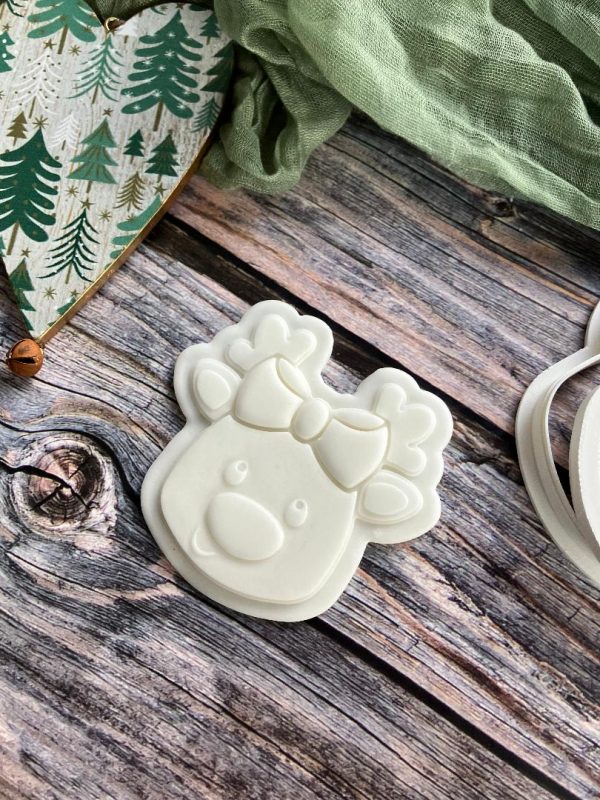 Reindeer Girl Cookie Cookie Cutter and Multi Pop Embosser