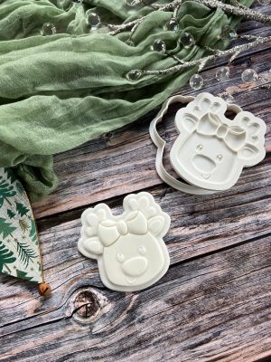 Reindeer Girl Cookie Cookie Cutter and Multi Pop Embosser