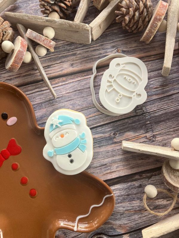 Snowman Cookie Cutter and Fondant Stamp Embosser