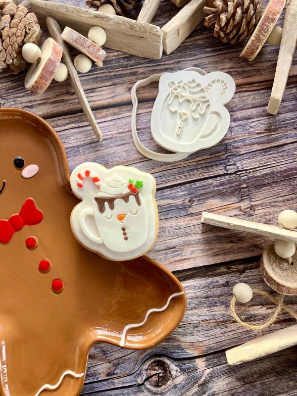 Snowman Cup Cookie Cutter and Fondant Stamp Embosser Snowman Cup Cookie Cutter and Fondant Stamp Embosser