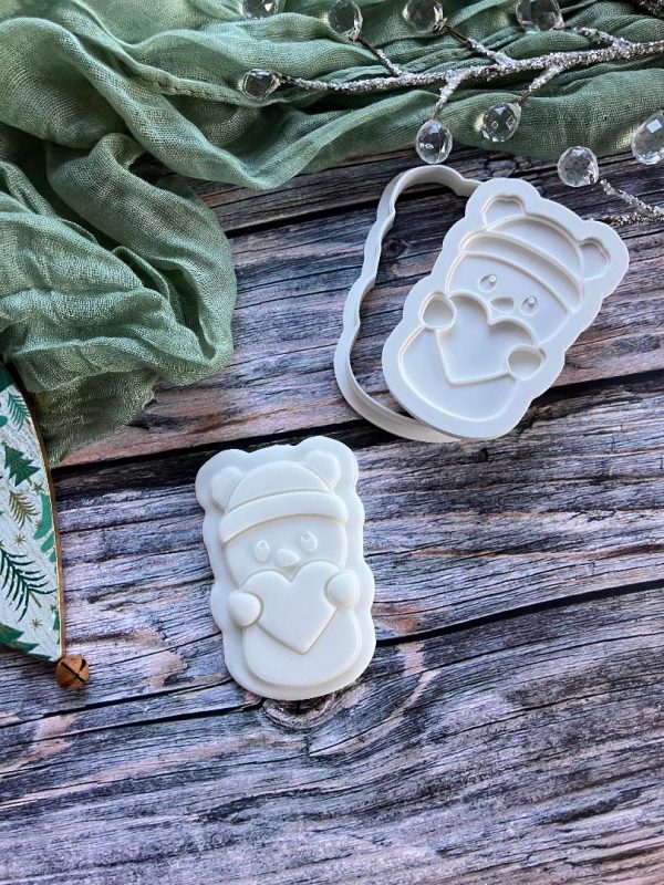 Heart Bear Cookie Cutter and Multi Pop Embosser, Christmas, Holidays
