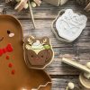 reindeer Mug 2 Reindeer Cup Cookie Cutter and Fondant Stamp Embosser, Christmas, Mug, Hot Chocolate