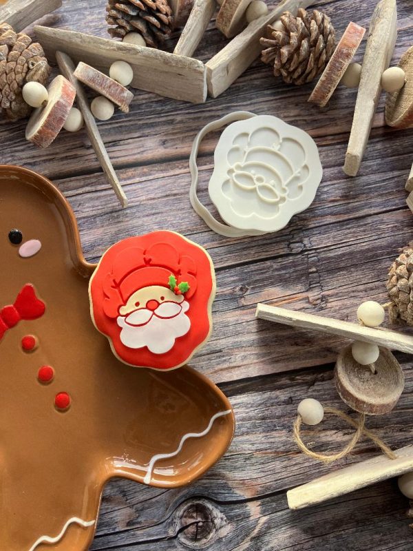 santa b Baking Santa Cookie Cutter and Fondant Stamp Embosser, Baking, Christmas, Baker