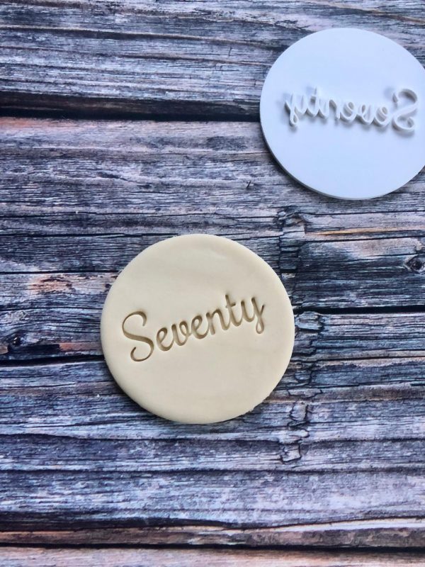 seventy 3 Seventy Cookie Stamp, Seventieth, 70, 70th, Birthday