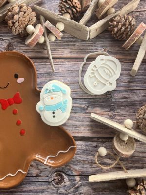 Snowman Cookie Cutter and Fondant Stamp Embosser