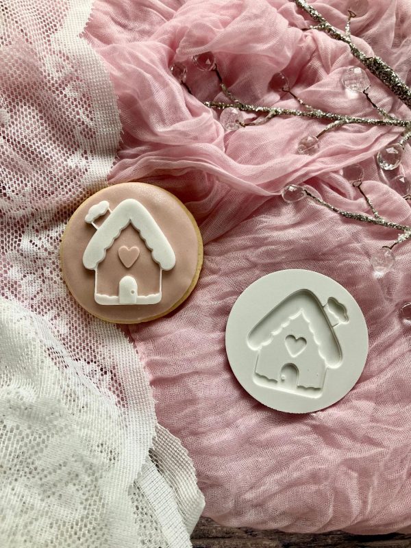 House Pink 3 House Fondant Stamp Embosser, Christmas, Festive, Holidays , Gingerbread House