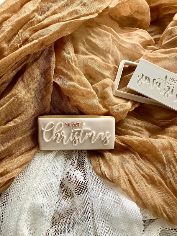 Merry Christmas Cookie Cutter and Fondant Embosser