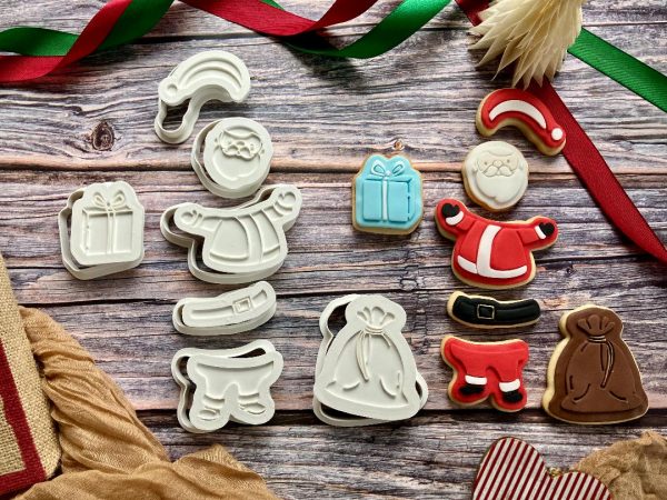 Build Your Own Santa Cookie Cutter and Fondant Stamp Embosser Set, Father Christmas, Create