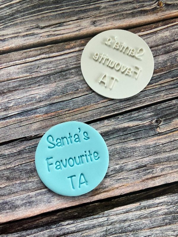 Santa's Favourite TA Cookie Stamp, Teacher Gift, Christmas, Teaching Assistant