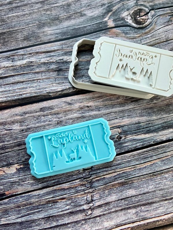 Ticket to Lapland Cookie Cutter and Fondant Embosser
