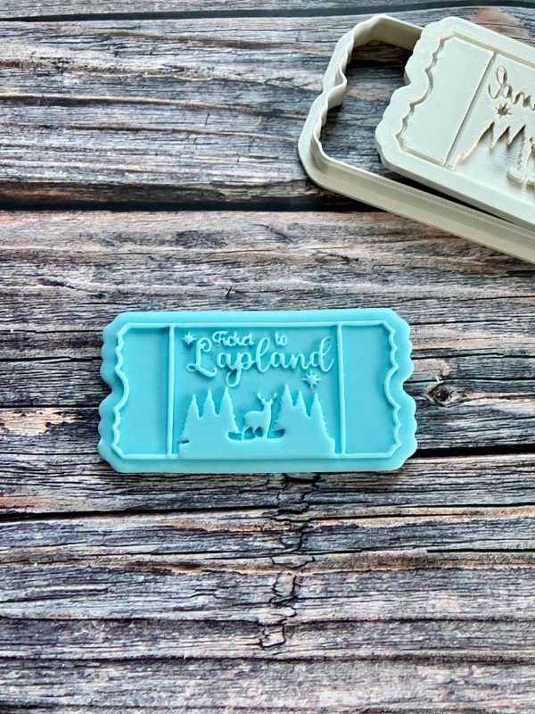 Ticket to Lapland Cookie Cutter and Fondant Embosser, Christmas, Santa, Father Christmas, North Pole