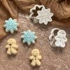 Set of Two Christmas Miniatures, Gingerbread and Snowflake