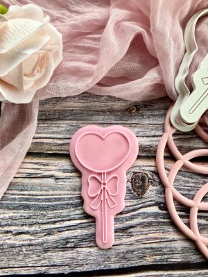 Heart Lolly Cookie Cutter and Fondant Embosser
