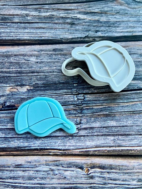 Baseball Cap Cookie Cutter and Fondant Stamp