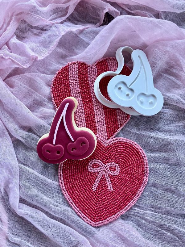 Cherry Cookie Cutter and Fondant Embosser Cherry Cookie Cutter and Fondant Embosser