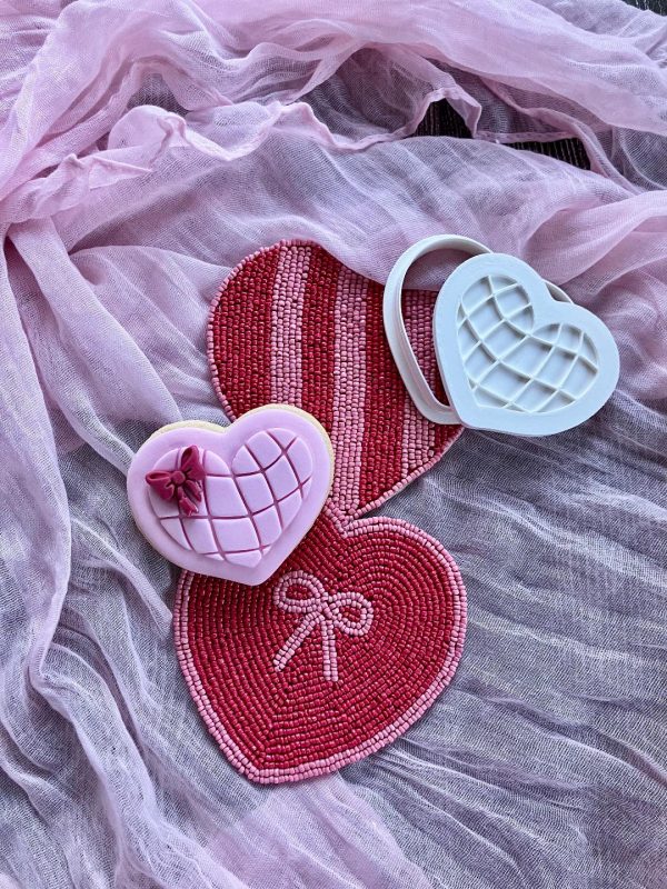 Disco Ball Heart Cookie Cutter and Fondant Embosser