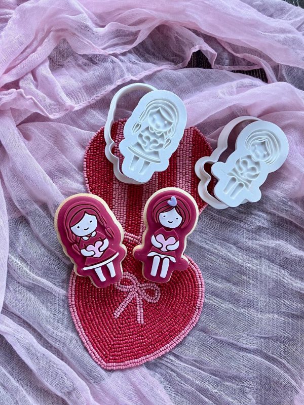 Girl Cookie Cutter and Fondant Embosser Girl Cookie Cutter and Fondant Embosser