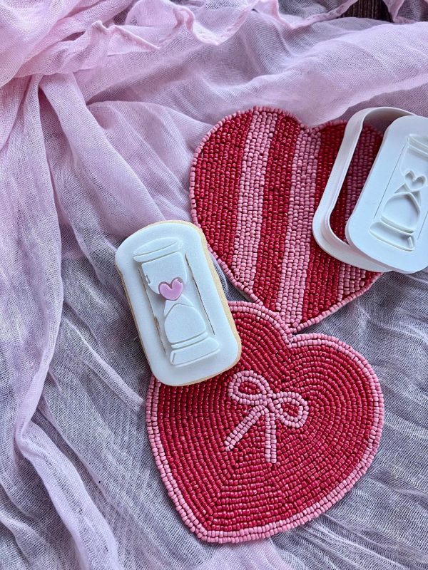 Heart Timer Cookie Cutter and Fondant Stamp Embosser , Valentine's Day,  Love, Time