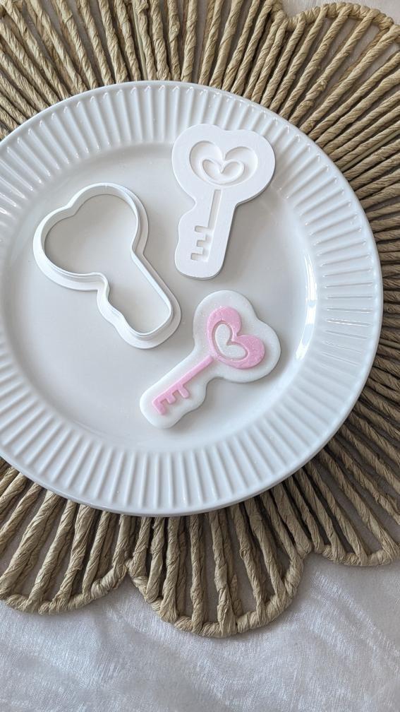 Heart Key Cookie Cutter and Embosser