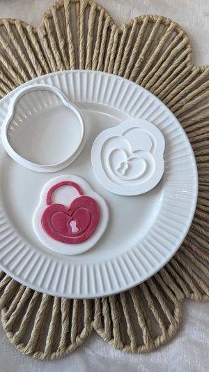 Heart Lock Cookie Cutter and Fondant Embosser