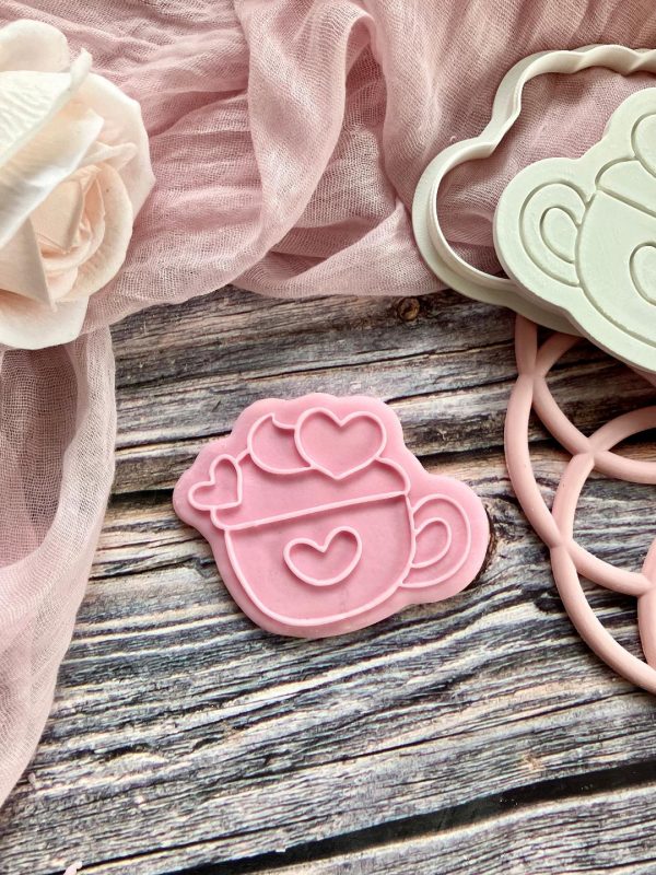 Heart Mug Cookie Cutter and Fondant Embosser Heart Mug Cookie Cutter and Fondant Embosser