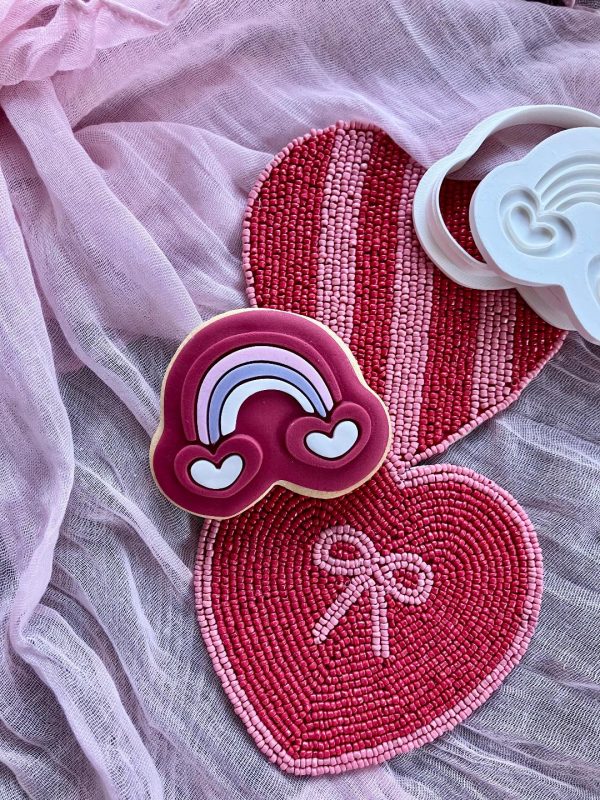 Heart Rainbow 1 Heart Rainbow Cookie Cutter and Fondant Embosser, Valentine's Day, Love, Space