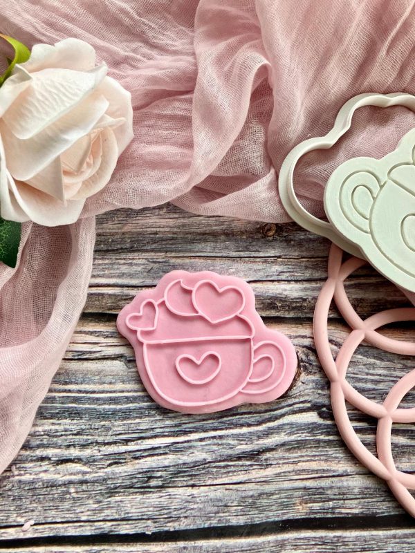Heart Mug Cookie Cutter and Fondant Embosser Heart Mug Cookie Cutter and Fondant Embosser
