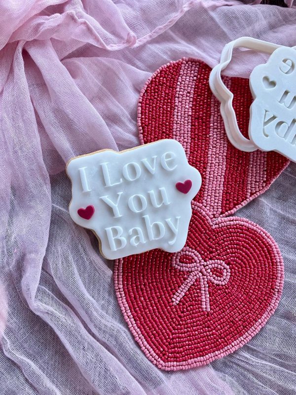 I Love You Baby Cookie Cutter and Fondant Embosser I Love You Baby Cookie Cutter and Fondant Embosser
