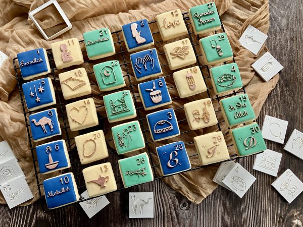 Ramadan Countdown Calendar Cookie Cutter and Fondant Embossers, Eid