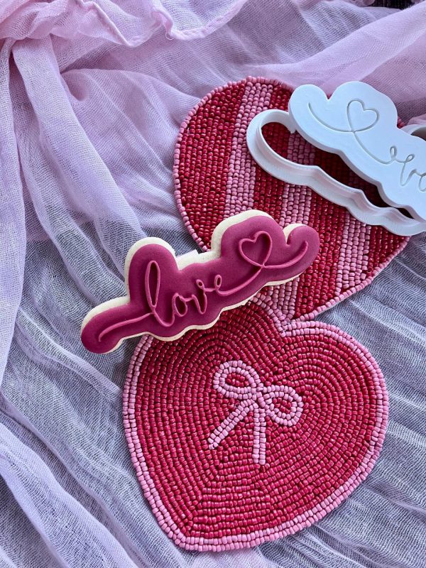 LOVE 3 Love Cookie Cutter and Fondant Embosser, Valentine's Day, Wedding, Engagement, Friendship