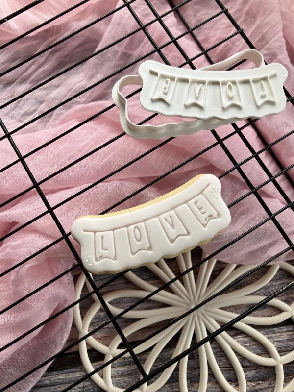 Love Bunting Cookie Cutter and Fondant Stamp