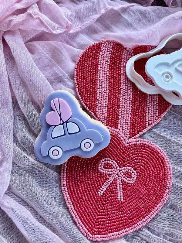 Heart Car Cookie Cutter and Fondant Embosser, Valentine's Day,  Love, Travel