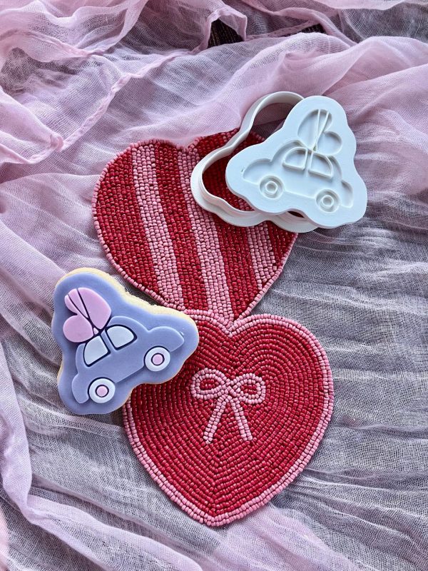 Heart Car Cookie Cutter and Fondant Embosser