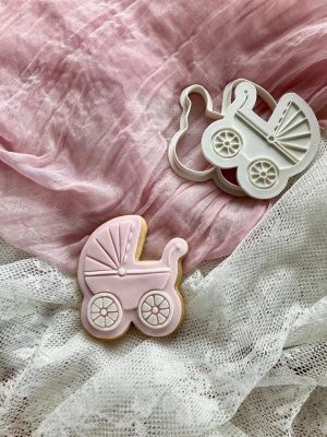 Pram Cookie Cutter and Fondant Stamp