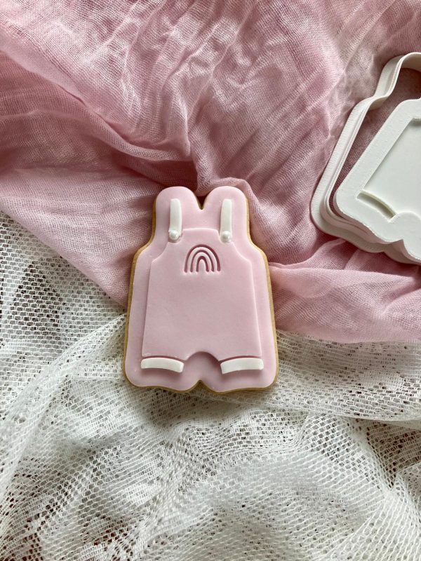 Baby Romper Cookie Cutter and Fondant Stamp, Babygro, Baby Gro, Baby Grow, Dungarees, Rainbow