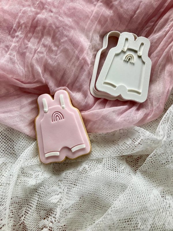Baby Romper Cookie Cutter and Fondant Stamp, Babygro, Baby Gro, Baby Grow, Dungarees, Rainbow