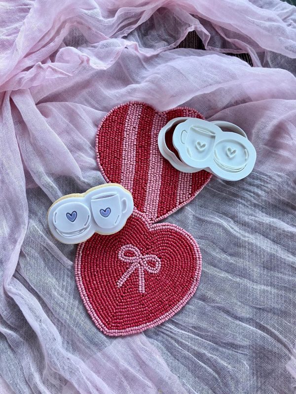 Tea and Cake Cookie Cutter and Fondant Embosser Tea and Cake Cookie Cutter and Fondant Embosser