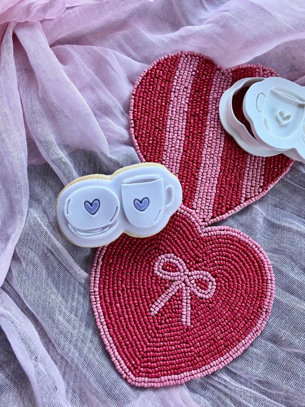 Tea and Cake Cookie Cutter and Fondant Embosser Tea and Cake Cookie Cutter and Fondant Embosser