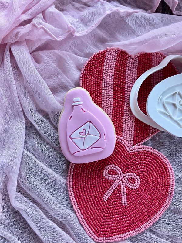 Message in a Bottle Cookie Cutter and Fondant Embosser, Valentine's Day,  Love, Love Letter