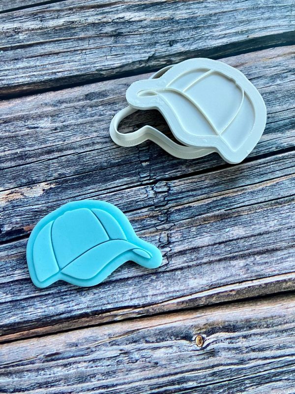 Baseball Cap Cookie Cutter and Fondant Stamp