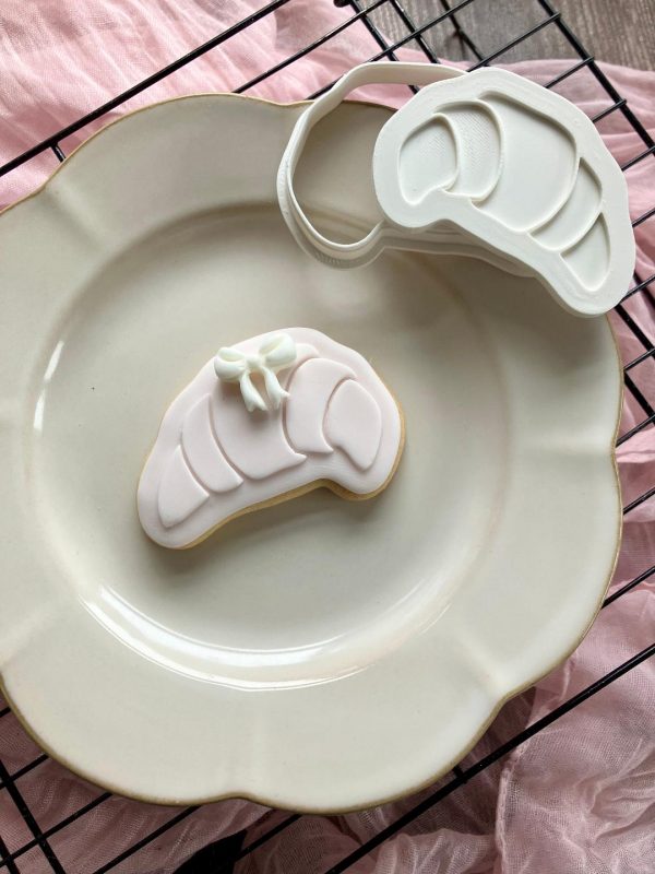 Croissant Cookie Cutter and Fondant Embosser, Paris, Parisian, Pastry, Breakfast, Treat