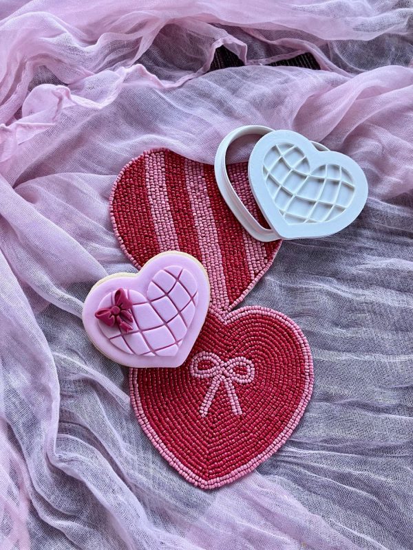 Disco Ball Heart Cookie Cutter and Fondant Embosser